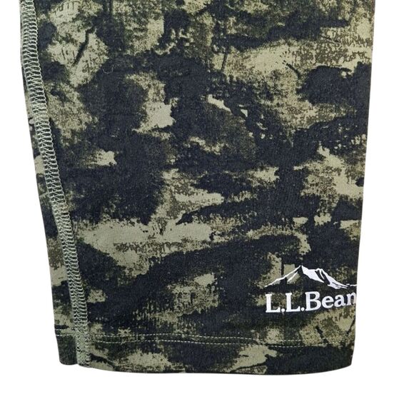 L.L. Bean Green Abstract Camo Capri Leggings Sz XS | UPF 50+ Activewear - Picture 8 of 10